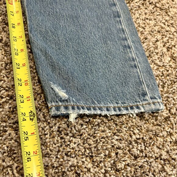 Etica Jeans 24 Tyler Vintage Straight Ankle Blue Distress Button Fly High Rise - Picture 6 of 13